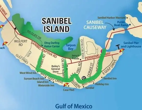 Sanibel Traffic Guide Map